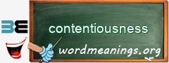 WordMeaning blackboard for contentiousness